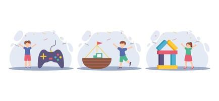 Children's Day Bundle Flat Design vector