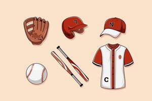 Set Collection of Baseball Element vector