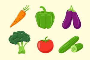Set Collection of Vegetable Element vector
