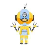 Cute Robot Assistant Character Illustration vector