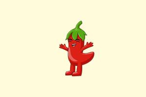 Cute Chili Character Design Illustration vector