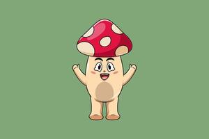 Cute Mushroom Character Design Illustration vector