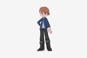 Cute Boy Character Design Illustration vector