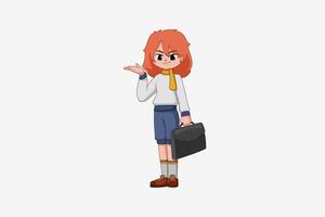 Cute Girl Character Design Illustration vector