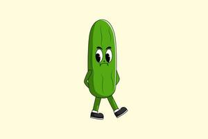 Cute Cucumber Character Design Illustration vector