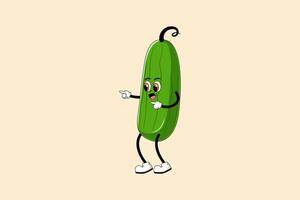Cute Cucumber Character Design Illustration vector