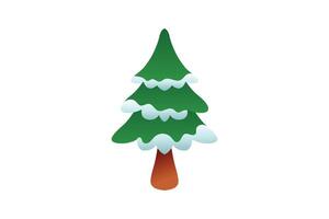 Spruce Tree with Snow Christmas Sticker vector