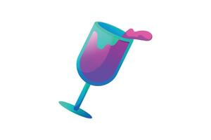 Wine Happy New Year Sticker vector