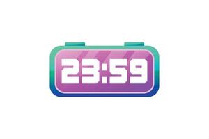 Digital Clock Happy New Year Sticker vector