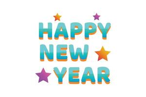 Happy New Year Sticker Design vector