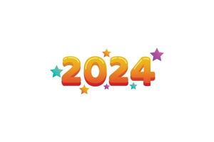 2024 Happy New Year Sticker vector