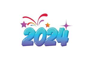 2024 Happy New Year Sticker vector