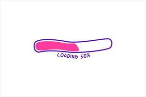 Loading Progress Bar Sticker Design vector