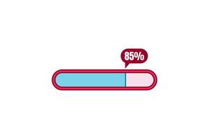Loading Progress Bar Sticker Design vector