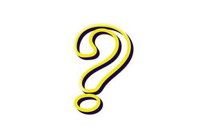 Question Mark Highlight Note Sticker Design vector