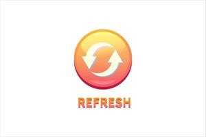 Refresh Button Interface Flat Sticker Design vector
