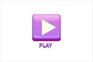Play Button Interface Flat Sticker Design vector
