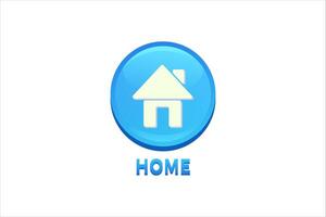 Home Button Interface Flat Sticker Design vector