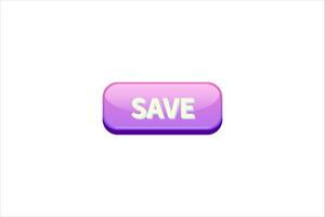 Save Button Interface Flat Sticker Design vector