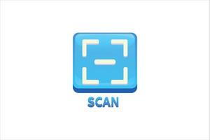 Scan Interface Flat Sticker Design vector