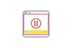 Vlog Video Frame Sticker Design vector