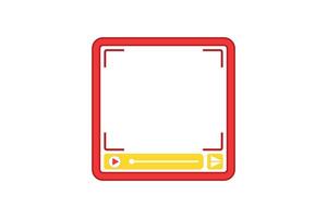 Vlog Video Frame Sticker Design vector