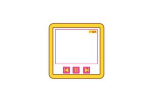 Vlog Video Frame Sticker Design vector