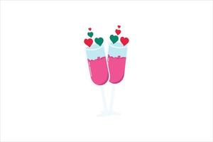 Drinks Valentine Day Sticker Design vector