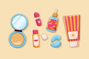 Set Collection of Cosmetic Element Design vector