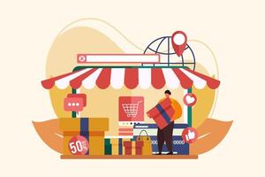 E Commerce Flat Illustration Design vector