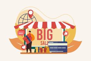 E Commerce Flat Illustration Design vector