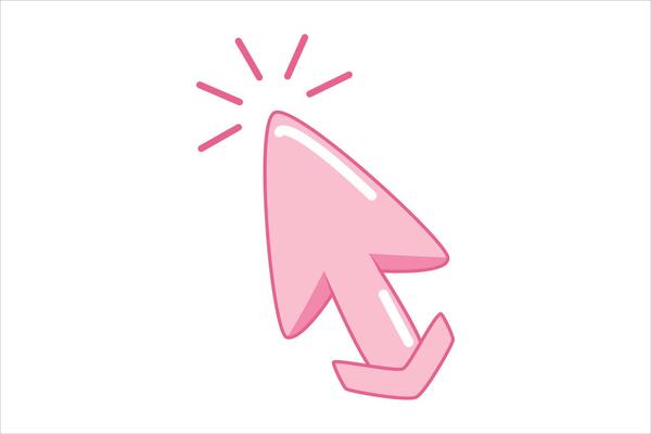Mouse Arrow Flat Sticker Design