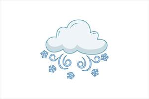 Cloud Weather Flat Sticker Design vector
