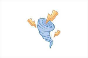 Tornado Weather Flat Sticker Design vector