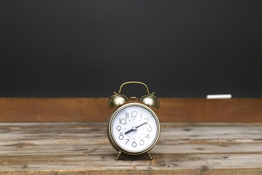 Blackboard is Empty, Front side The alarm clock, copy empty. photo