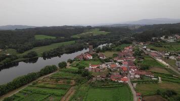 Aerial View of Moncao, Portugal video