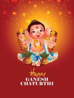 illustration of lord ganesha for happy ganesh chaturthi vector