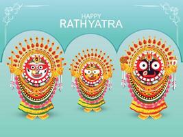 Jagannath rath yatra indian festival with illustration vector