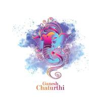Realistic illustration of happy ganesh chaturthi celebration card vector