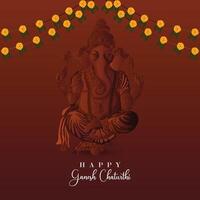 Creative design concept of happy ganesh chaturthi vector