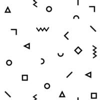 8 Seamless black and white geometric pattern. Hipster Memphis style. Hipster memphis pattern with geometric shapes vector