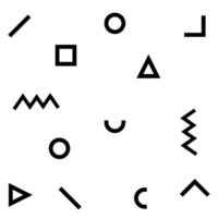 1 Seamless black and white geometric pattern. Hipster Memphis style. Hipster memphis pattern with geometric shapes vector