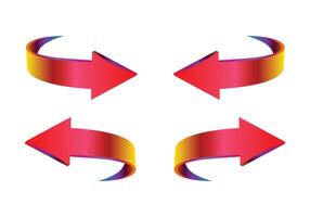 Red arrow pointer direction. Illustration isolated on white background. vector