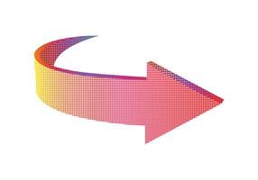 Red arrow halftone doted illustration for background design. vector