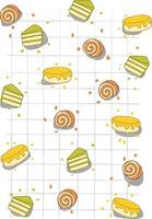 rolled sponge cake a white background vector