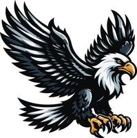 an eagle with its wings spread out vector