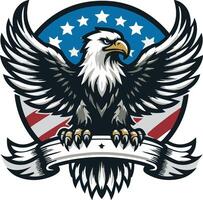 an eagle with its wings spread out vector
