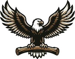 an eagle with its wings spread out vector