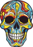 a colorful skull with a colorful pattern vector