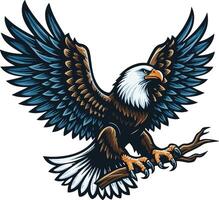an eagle with its wings spread out vector